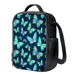 Watercolor Blue Butterfly Pattern Print Crossbody Lunch Bag