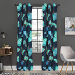 Watercolor Blue Butterfly Pattern Print Curtain