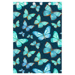 Watercolor Blue Butterfly Pattern Print Curtain