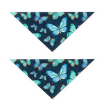 Watercolor Blue Butterfly Pattern Print Dog Bandana