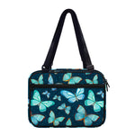 Watercolor Blue Butterfly Pattern Print Double Strap Bible Bag