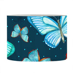 Watercolor Blue Butterfly Pattern Print Drum Lamp Shade