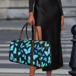 Watercolor Blue Butterfly Pattern Print Duffle Bag