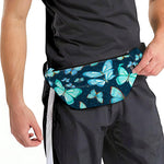 Watercolor Blue Butterfly Pattern Print Fanny Pack