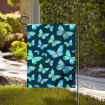 Watercolor Blue Butterfly Pattern Print House Flag