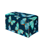 Watercolor Blue Butterfly Pattern Print Leather Tissue Box Cover