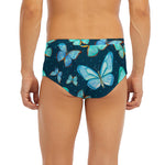 Watercolor Blue Butterfly Pattern Print Men's Briefs