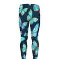 Watercolor Blue Butterfly Pattern Print Men's Leggings