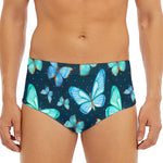 Watercolor Blue Butterfly Pattern Print Men's Triangle Swim Briefs