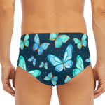 Watercolor Blue Butterfly Pattern Print Men's Triangle Swim Briefs