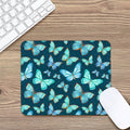 Watercolor Blue Butterfly Pattern Print Mouse Pad