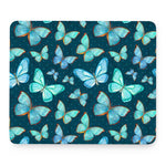 Watercolor Blue Butterfly Pattern Print Mouse Pad