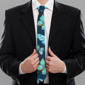 Watercolor Blue Butterfly Pattern Print Necktie