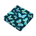 Watercolor Blue Butterfly Pattern Print Outdoor Seat Cushion Cover