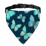 Watercolor Blue Butterfly Pattern Print Over The Collar Dog Bandana
