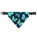 Watercolor Blue Butterfly Pattern Print Over The Collar Dog Bandana
