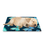Watercolor Blue Butterfly Pattern Print Pet Cooling Mat Cover