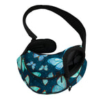 Watercolor Blue Butterfly Pattern Print Pet Sling Carrier