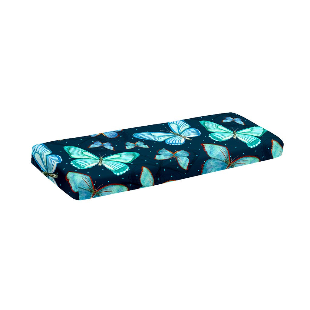 Watercolor Blue Butterfly Pattern Print Piano Keyboard Cover
