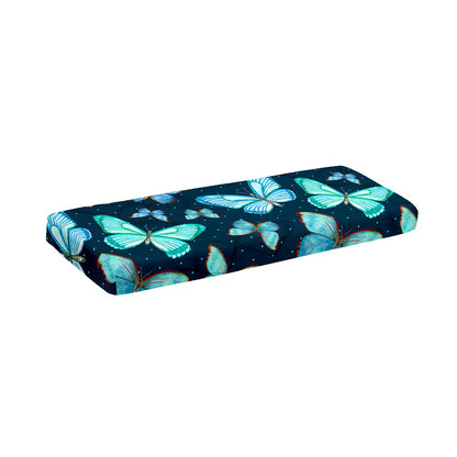 Watercolor Blue Butterfly Pattern Print Piano Keyboard Cover