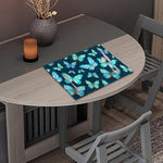 Watercolor Blue Butterfly Pattern Print Placemat