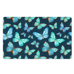 Watercolor Blue Butterfly Pattern Print Polyester Doormat