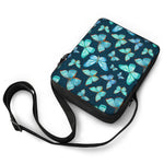 Watercolor Blue Butterfly Pattern Print Rectangular Crossbody Bag