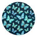 Watercolor Blue Butterfly Pattern Print Round Blanket