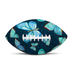 Watercolor Blue Butterfly Pattern Print Rugby Ball