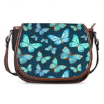 Watercolor Blue Butterfly Pattern Print Saddle Bag