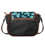 Watercolor Blue Butterfly Pattern Print Saddle Bag