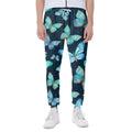Watercolor Blue Butterfly Pattern Print Joggers