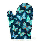 Watercolor Blue Butterfly Pattern Print Single Oven Mitt