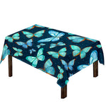 Watercolor Blue Butterfly Pattern Print Tablecloth
