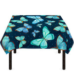 Watercolor Blue Butterfly Pattern Print Tablecloth