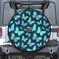 Watercolor Blue Butterfly Pattern Print Tire Cover With Camera Hole