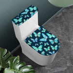 Watercolor Blue Butterfly Pattern Print Toilet Lid And Tank Cover Set