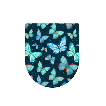 Watercolor Blue Butterfly Pattern Print Toilet Lid Cover