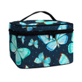 Watercolor Blue Butterfly Pattern Print Travel Makeup Bag