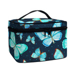 Watercolor Blue Butterfly Pattern Print Travel Makeup Bag