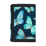 Watercolor Blue Butterfly Pattern Print Trifold Wallet