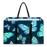 Watercolor Blue Butterfly Pattern Print Utility Tote Bag