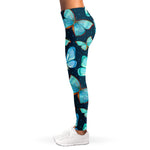 Watercolor Blue Butterfly Pattern Print Women's Leggings