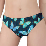 Watercolor Blue Butterfly Pattern Print Women's Panties