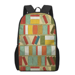 Watercolor Bookshelf Pattern Print 17 Inch Backpack
