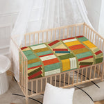 Watercolor Bookshelf Pattern Print Baby Crib Sheet