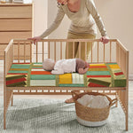 Watercolor Bookshelf Pattern Print Baby Crib Sheet