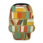 Watercolor Bookshelf Pattern Print Baby Seat Cover