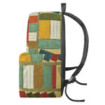Watercolor Bookshelf Pattern Print Backpack