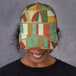 Watercolor Bookshelf Pattern Print Baseball Cap
